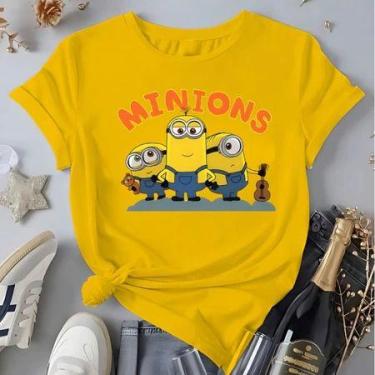 Imagem de Camiseta Femenina Desenho Os Minions Blusa 100%Algodão - loja dinka, P