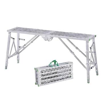 Imagem de Plataforma de andaime de aço galvanizado portátil com equipamento de bancada de trabalho de altura ajustável para limpeza de teto e pintura