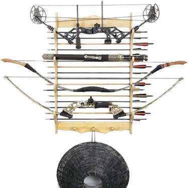 Imagem de Suporte de espada prateleira de exibição de espadas, suporte de espada, suporte de parede para exibição de espadas, suporte de madeira para katana, prateleira de exibição samurai de 6 níveis, suporte