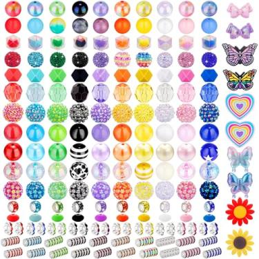 Imagem de HUISUYTON 280 contas para canetas, contas de chiclete de resina de cristal misturado para canetas, contas para canetas com contas, para canetas DIY, chaveiro, pulseira, joias