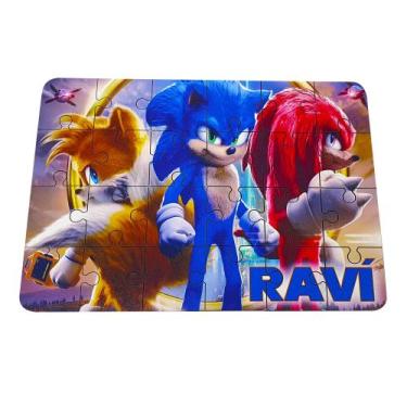 Imagem de Quebra-cabeça mdf Personalizado Sonic, Tails e Knuckles - GMH