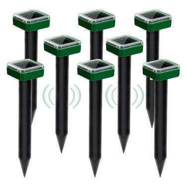 Imagem de Estaca repelente de toupeira movida a energia solar, dissuasor sônico de marmota para gramados, protetor de jardim de cobra à prova d'água, controle de pragas de jardim ao ar livre