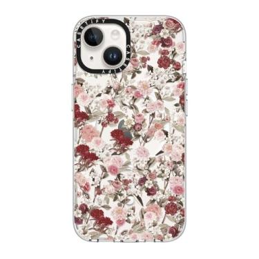 Imagem de CASETiFY Capa transparente para iPhone 14 [não amarela/2 m. Proteção contra quedas de grau militar/compatível com Magsafe] - Vintage Flower Monday - Transparente