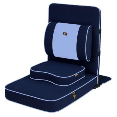 Imagem de Friends Of Meditation Cadeira de meditação extragrande | Cadeira de chão com suporte para as costas | Cadeiras de ioga para adultos | Cadeira dobrável portátil | Cadeira de ioga com almofada e bloco