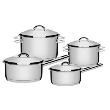 Imagem de Jogo de Panelas Tramontina Aço Inox com Fundo Triplo 4 Peças