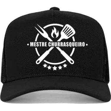 Imagem de Boné masculino trucker aba curva mestre churrasqueiro churrasco - Dog'