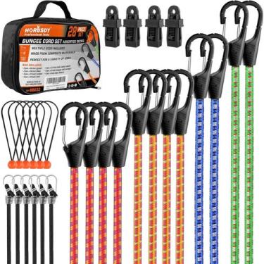 Imagem de Cordas elásticas HORUSDY Premium de 28 peças com ganchos de 25 a 120 c