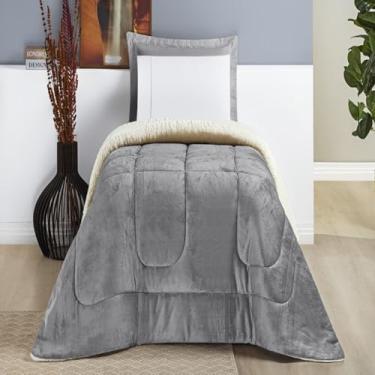 Imagem de Cobertor Solteiro manta sherpa lã carneiro bem quentinho 1 peça(Cinza)