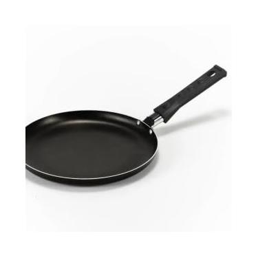 Imagem de Panquequeira Antiaderente em Alumínio, 22cm, 5 Camadas, Cabo em Baquelite, Preta