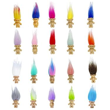 Imagem de Lucky Mini Troll Dolls PVC Vintage Action Figures Cake Toppers Chromatic Adorable Cute Little Guys Collection, School Project, Arts Crafts, Party Favors (20pack-A)