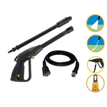 Imagem de Kit Mangueira 5mt Pistola Lança Wap Super Lavadora - COMPATÍVEL WAP