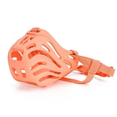 Imagem de Focinheira De Silicone Com Alça Ajustável Anti-Mordida Respirável Confortável Macia Para Cachorro Grande Médio e Pequeno Porte (Rosa,GG (Nº7))
