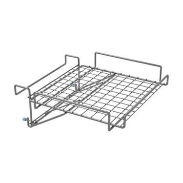 Imagem de YWJLQH Organizador de porta de armário dobrável, escorredor de panelas e pratos, extensor de de cozinha resistente e economizador de espaço para sala, Prata