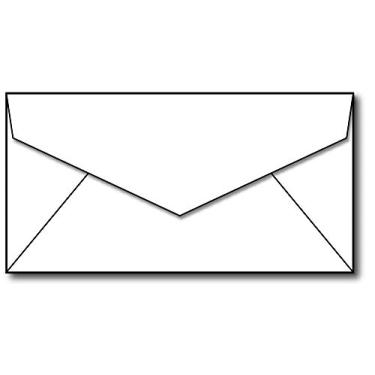 Imagem de Envelopes monarca brancos (9,5 cm x 19,5 cm) - 100 envelopes - aba quadrada com goma padrão - serve para papel executivo