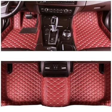 Imagem de Tapetes automotivos compatíveis com Jaguar XJ L (cinco lugares) 2010 2011 2012 2013 2014 2015 2016 2017 2018 Almofadas personalizadas para os pés do automóvel(Passion red1)