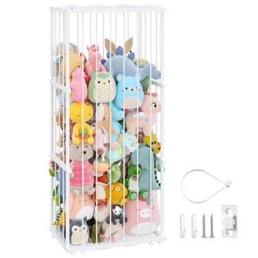 Imagem de Armazenamento de animais de pelúcia de metal, suporte grande para animais de pelúcia com cordão elástico, armazenamento de animais de pelúcia que economiza espaço, organizador de brinquedos de pelúcia