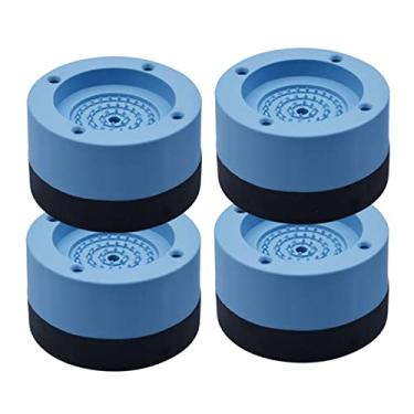 Imagem de MotiveTech Almofadas Antivibração de 4 Partes para Máquinas de Lavar E Secar Duráveis, Pés Niveladores para Refrigeradores, Pés de Lavagem E Secagem para Móveis, Azul 3,5cm, Tamanho real