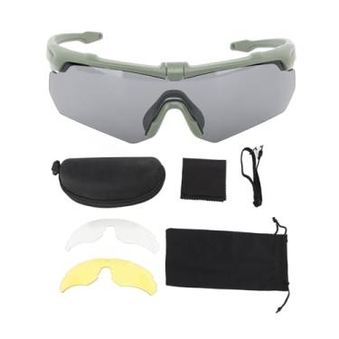 Imagem de Óculos de sol esportivos ao ar livre Proteção UV Vicha de ciclismo à prova de com lente intercambiável para motociclistas e ciclistas PC Material (Exército Verde)