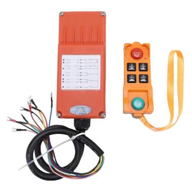 Imagem de Fockety Controle Remoto de Guindaste Sem Fio, Alça de Botão AC220V 6 de 4 Vias, Receptor de Transmissor de Ponte de Torre de Elevação Elétrica, Elevador Com Parada de Emergência