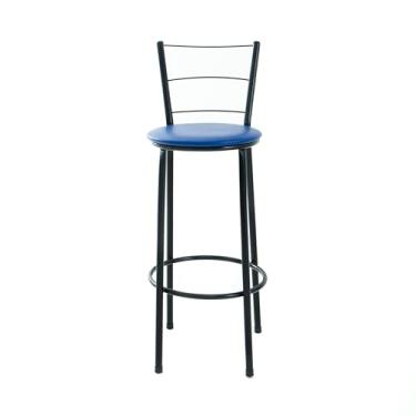 Imagem de Cadeira alta três arames para Cozinha Bar Bancada Gourmet (AZUL)