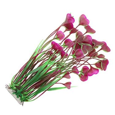 Imagem de Tbest Al Planta Plástico Plástico Vívido Planta de Artificial Ornnt para Rium de Artificial Ornnt, Vívido de água para Rium Subaquáticos Jardim de Peixes la (Vinho vermelho)