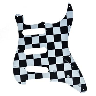 Imagem de KAISH 11 Furos ST/Strat Estilo Pickguard SSS Pick Guard para Stratocaster EUA/México Strat/Strat Preto/Grade Branca