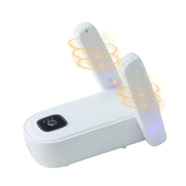 Imagem de Secador de sapatos, secador de luvas e soprador de calor, com temporizador inteligente (30-60-120min) para botas de trabalho, tênis de esqui dobrável de 90°, ajustável (branco)