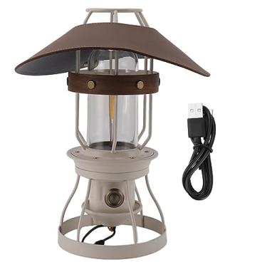Imagem de Lanterna de acampamento vintage Vintage 5200mAh LED portátil LED LUZ com carregamento USB, tempo de execução de 260h, ipx4 W ATTER Propert, escurecimento para fora de emergência