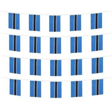Imagem de FFILL 20 pés 20 bandeiras bandeira do Botswana, bandeira pequena do Botswana, para festas, lojas e decorações de bares e celebrações do dia internacional. Bandeiras temáticas de países africanos - 30