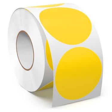 Imagem de Meitaat Rolo de adesivos de círculo amarelo de 5 polegadas, 500 peças, vinil autoadesivo, etiquetas de codificação de cores, à prova d'água, para venda de negócios, escola, escritório, casa