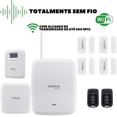 Imagem de Kit Alarme Sem Fio Intelbras com App  Proteja Portas e Janelas  Contro