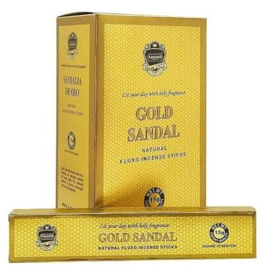 Imagem de Incenso Anand Massala Gold Sandal, Fragrância de Sândalo, Linha Tradicional Hindu Premium