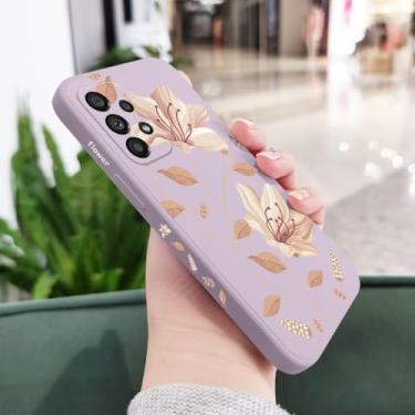 Imagem de Capa de celular com estampa de flores para Samsung A54 A34 A24 A73 A53 A33 A23 A56 A36 A26 A16 A13 A06 A72 A52 A32 A15 A25 A35 A55 4G 5G, roxo claro, para A36