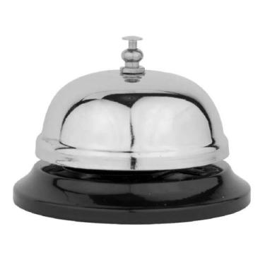 Imagem de Sino de Mesa Sineta Campainha em Metal Balcão Recepção Hotel - Onyx