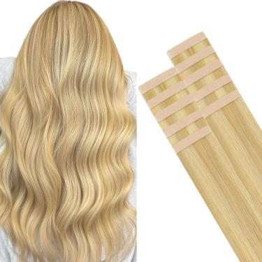 Imagem de Fita adesiva em extensões de cabelo HOTBANANA 20 cm 10 unidades Balayage Blonde