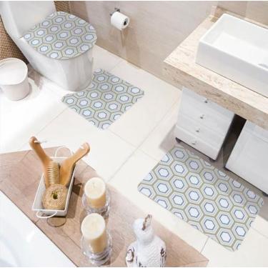 Imagem de Jogo de tapete para banheiro 3 peças verano Jolitex - JOLITEX TERNILLE