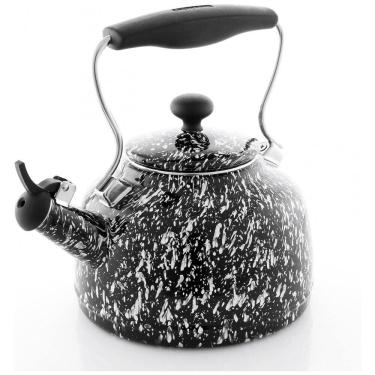 Imagem de Chaleira de Chá Esmaltada Vintage Chantal 1.7 Litros em Aço Inoxidável com Apito, Preto...
