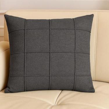 Imagem de Capa de almofada tecido boucle drapeadas cores 45x45cm - CIA DAS ALMOF