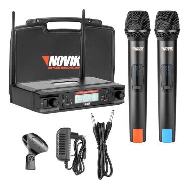 Imagem de Microfone Duplo Sem Fio Novik Uhf Unk-660 Auto Scan