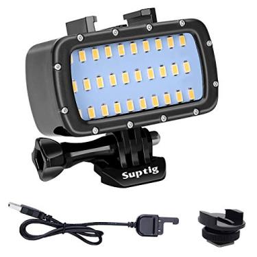 Imagem de Suptig Luz subaquática à prova d'água para câmeras GoPro Hero 13, Hero 12, 11, 10, 9, 8, 7, 6, 5, 4, 3, 2, DJI osmo, Akaso, Insta 360 e Canon Nikon Sony Olympus SLR à prova d'água 55 m
