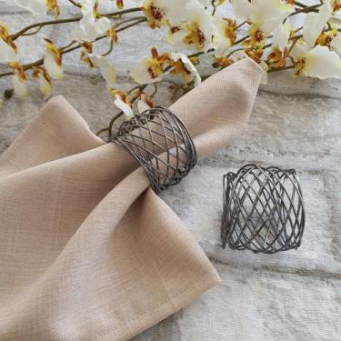 Imagem de Kit 04 Anéis Porta Guardanapo Argola Prendedor Mesa Posta - Criarte Op