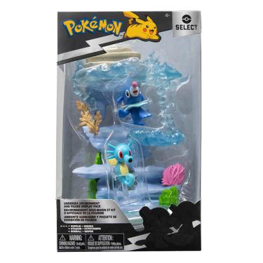 Imagem de Pokemon - Playset De 15Cm Subaquático Com 2 Bonecos Popplio E Horsea