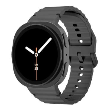 Imagem de Pulseiras de silicone esportivas compatíveis com Samsung Galaxy Watch 8 de 40 mm e 44 mm/8 Classic de 46 mm e mulheres, macia à prova d'água sem lacunas para Samsung Galaxy Watch 8 Classic de 46 mm/8