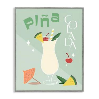 Imagem de Stupell Industries Pina Colada Minimalismo Cinza Emoldurado Giclée Design de Arte por ANNA QUACH, 20 x 16