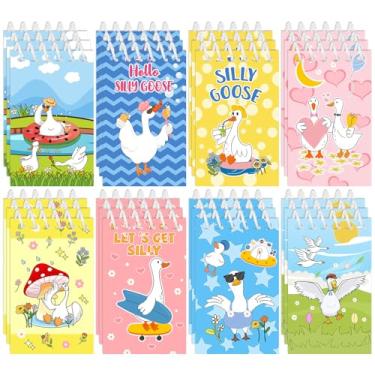 Imagem de 24 peças de mini cadernos Silly Goose, lembrancinhas engraçadas de festa de aniversário para decoração de festa de aniversário, blocos de notas de bolso espiral, cadernos de notas para escritório
