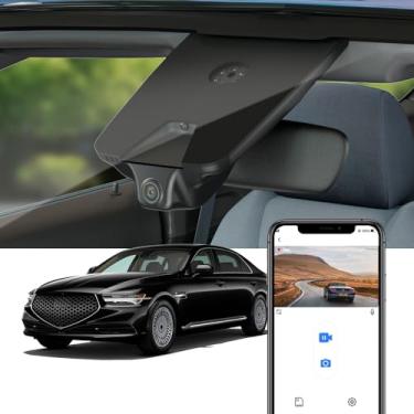 Imagem de Fitcamx Câmera de painel 4K compatível com Genesis G90 2017-2022 3.3T Premium 5.0L Ultimate (D2010), estilo OEM, vídeo UHD 2160P, WiFi e aplicativo integrados, gravação em loop, sensor G, fácil de