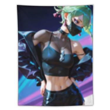 Imagem de LIEGBMEU Tapeçaria de biquíni sexy anime menina 152.4 cm x 203.2 cm interior exterior parede colcha arte decoração de tapeçaria caprichosa, AF126