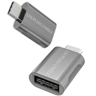 Imagem de COUPLING USMILE Adaptador Usb C Para [Pacote Com 2], Cabo Otg, Thunderbolt3 | 10 Gbps De Alta Velocidade, Usb-If Certificado, Compatível Macbook Pro/Air, Iphone 15, Laptops, Tablets, Cinza