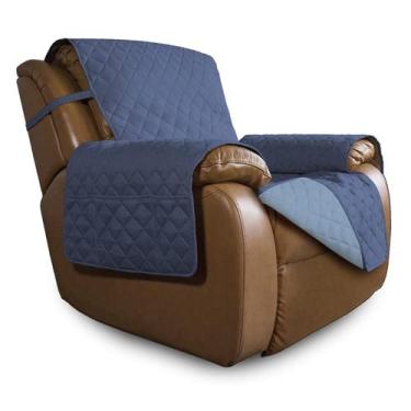 Imagem de Capa de sofá Easy-Going reversível resistente à água azul escuro