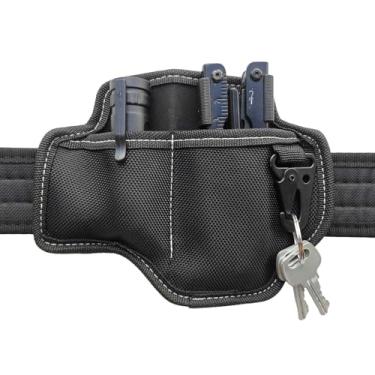 Imagem de Bainha de nylon multiferramentas, organizador de cinto EDC para ferramentas Leatherman, bolsa multiferramentas com suporte de lanterna, clipe de chaveiro, bolsa de faca para homens